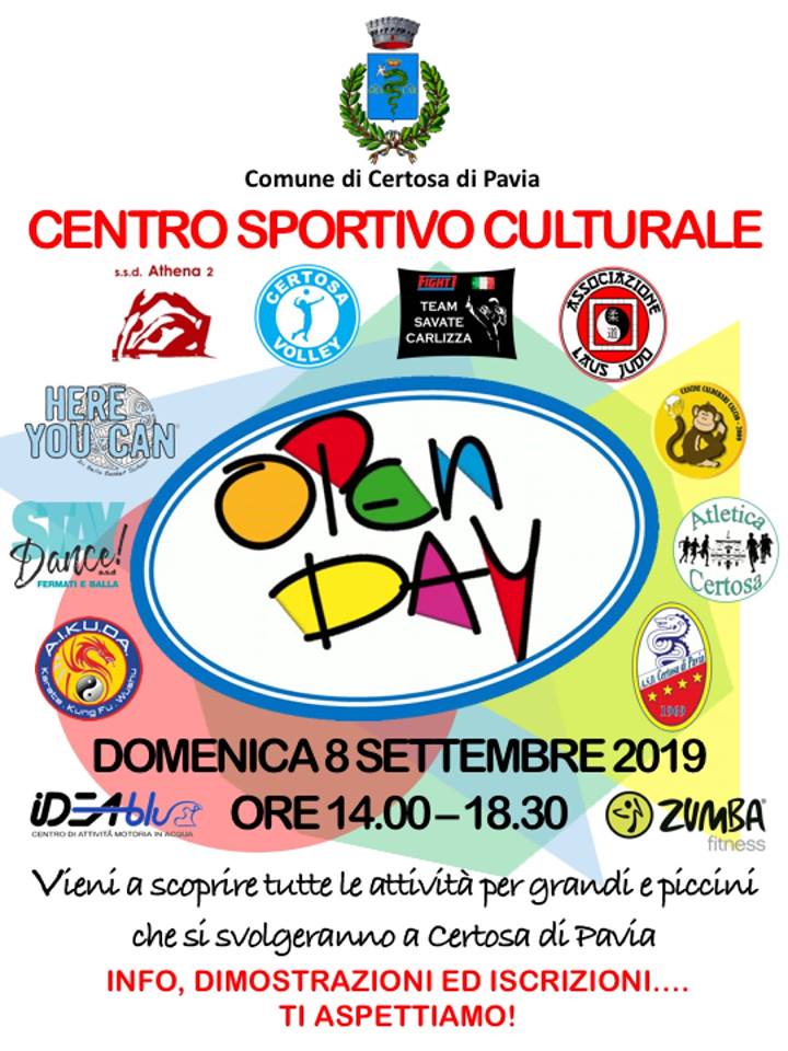Open Day dello Sport 2019 - 08 settembre 2019 - Certosa di Pavia
